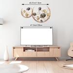 Metal Ginkgo Biloba Wall Decor – Gold Flowers