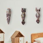 Hand-Carved African Tribal Mask Wall Art