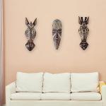 Hand-Carved African Tribal Mask Wall Art