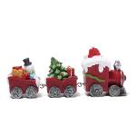 Santa Train Figurines with Tree & Snowman Decorations