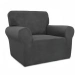 Stretchy Dark Gray Sofa Cover in Soft Spandex