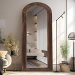 Arched Full Length Mirror with Wooden Frame