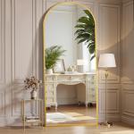 Arched Full Length Mirror with Stand, Gold 65