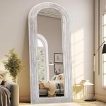 Arched Full Length Mirror with Solid Wood Frame