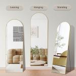 Arched Full Length Mirror with Stand, Gold 65