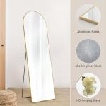 Arched Full Length Mirror with Stand, Gold 65