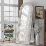 Arched Full Length Mirror with Solid Wood Frame