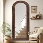Arched Full Length Mirror with Wooden Frame