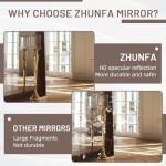 ZHUNFA Farmhouse Arched Full Length Mirror, Brown