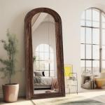 Arched Full Length Mirror with Wooden Frame