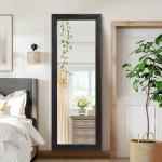 65"x22" Black Solid Wood Full Length Floor Mirror