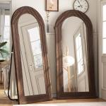 Arched Full Length Mirror with Wooden Frame