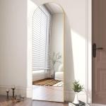 Arched Full Length Mirror with Stand, Gold 65