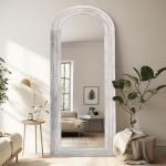 Arched Full Length Mirror with Solid Wood Frame