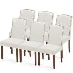 Set of 6 Modern Beige Dining Chairs