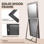 65"x22" Black Solid Wood Full Length Floor Mirror