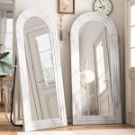 Arched Full Length Mirror with Solid Wood Frame