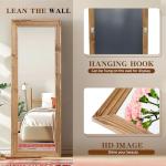 Large 65"x24" Solid Wood Frame Full Length Mirror