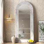 Arched Full Length Mirror with Solid Wood Frame