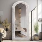 Arched Full Length Mirror with Solid Wood Frame