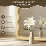 Boho Wavy Wood Full Length Floor Mirror