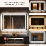 36x24 LED Backlit Bathroom Mirror with Anti-Fog