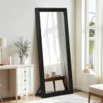 65"x22" Black Solid Wood Full Length Floor Mirror