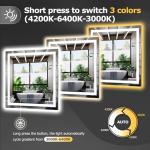 36x36 LED Backlit Anti-Fog Bathroom Mirror