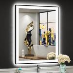 28x36 Black LED Bathroom Mirror with Lights