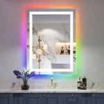 RGB LED Lighted Bathroom Mirror with Dimming