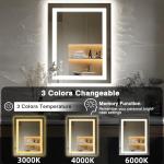 EchosLife 24"x36" Dimmable LED Bathroom Mirror