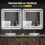 36x36 LED Backlit Anti-Fog Bathroom Mirror