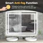 Hivone 48x36 LED Bathroom Mirror with Lights