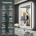 28x36 Black LED Bathroom Mirror with Lights
