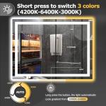 Hivone 48x36 LED Bathroom Mirror with Lights