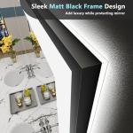 28x36 Black LED Bathroom Mirror with Lights