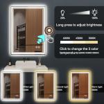 24" x 36" Dimmable Backlit LED Bathroom Mirror