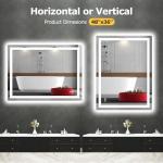 Hivone 48x36 LED Bathroom Mirror with Lights