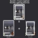 24"X36" LED Backlit Bathroom Mirror with Anti-Fog