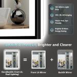 28x36 Black LED Bathroom Mirror with Lights