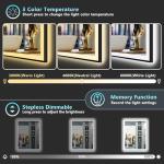 28x36 Black LED Bathroom Mirror with Lights