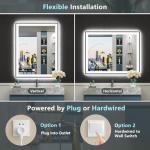 28x36 Black LED Bathroom Mirror with Lights