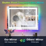 RGB LED Lighted Bathroom Mirror with Dimming
