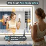 Gold LED Backlit Bathroom Mirror with Dimming Feature