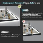 28x36 Black LED Bathroom Mirror with Lights