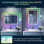 RGB LED Lighted Bathroom Mirror with Dimming