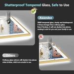 Gold LED Backlit Bathroom Mirror with Dimming Feature