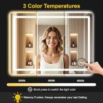 Dimmable LED Mirror with Anti-Fog and 3 Colors