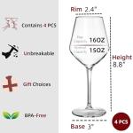 Set of 4 Unbreakable 16 oz Outdoor Wine Glasses