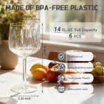 Set of 6 Unbreakable Vintage Plastic Wine Glasses